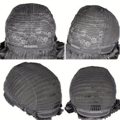 Pixie Cut Wig Human Hair with Bangs — Glueless Short Brazilian Layered Machine Made Throw-On-and-Go Hairpiece, Natural Black & Brown Colors for Women Daily Wear