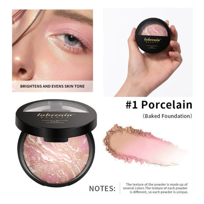 Marble Baking Palette Set — Contour Blush Highlight & Nose Shadow Powder | 4-in-1 Face Palette | All Skin Types | 2-Piece Kit for Everyday & Glam Looks