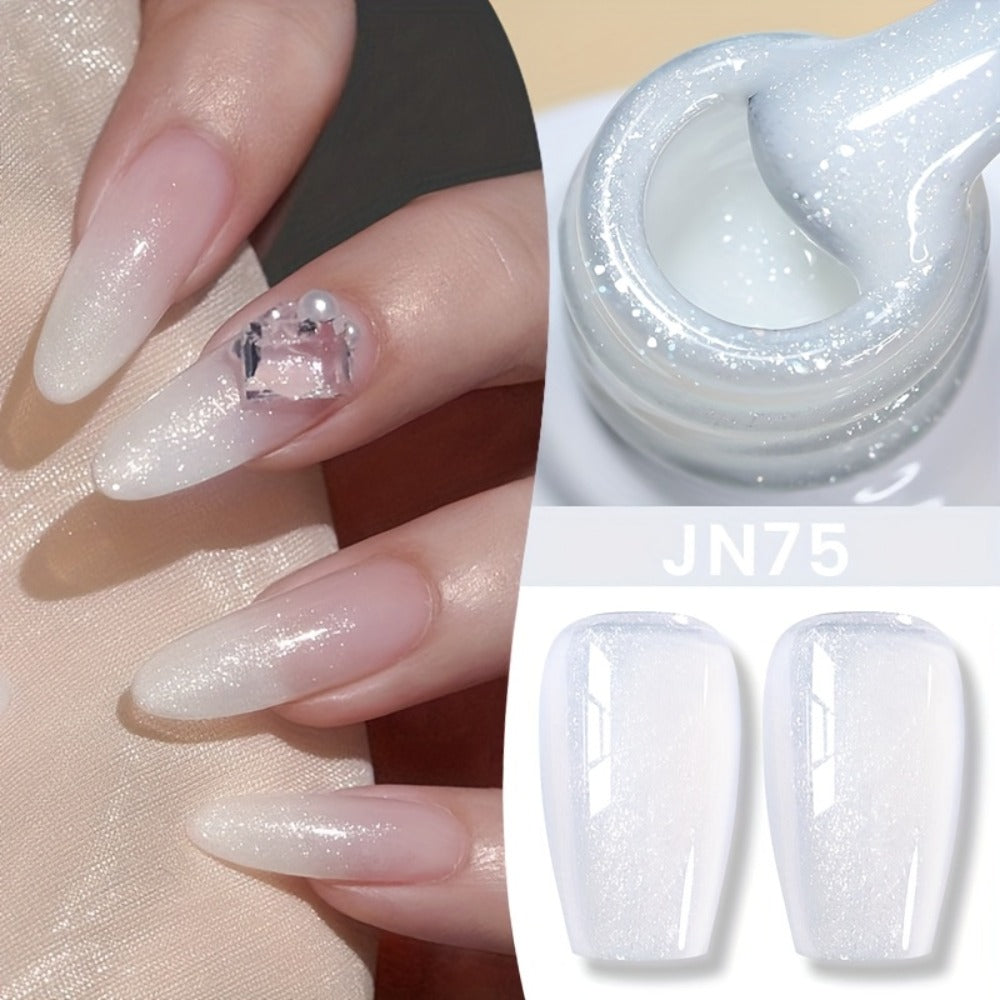 BORN PRETTY 0.34oz Jelly Gel Nail Polish Pink Nude Transparent Skin Color Soak Off LED Jade Nail Art Semi Permanent Varnish
