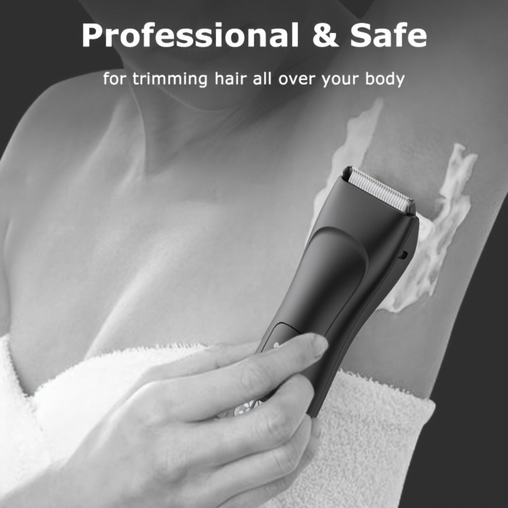 Ball Trimmer For Men - IPX7 Body Hair Trimmer, Ceramic Blade, LCD Battery Display, Replaceable Blade Head, Electric Groin & Pubic Shaver ES030