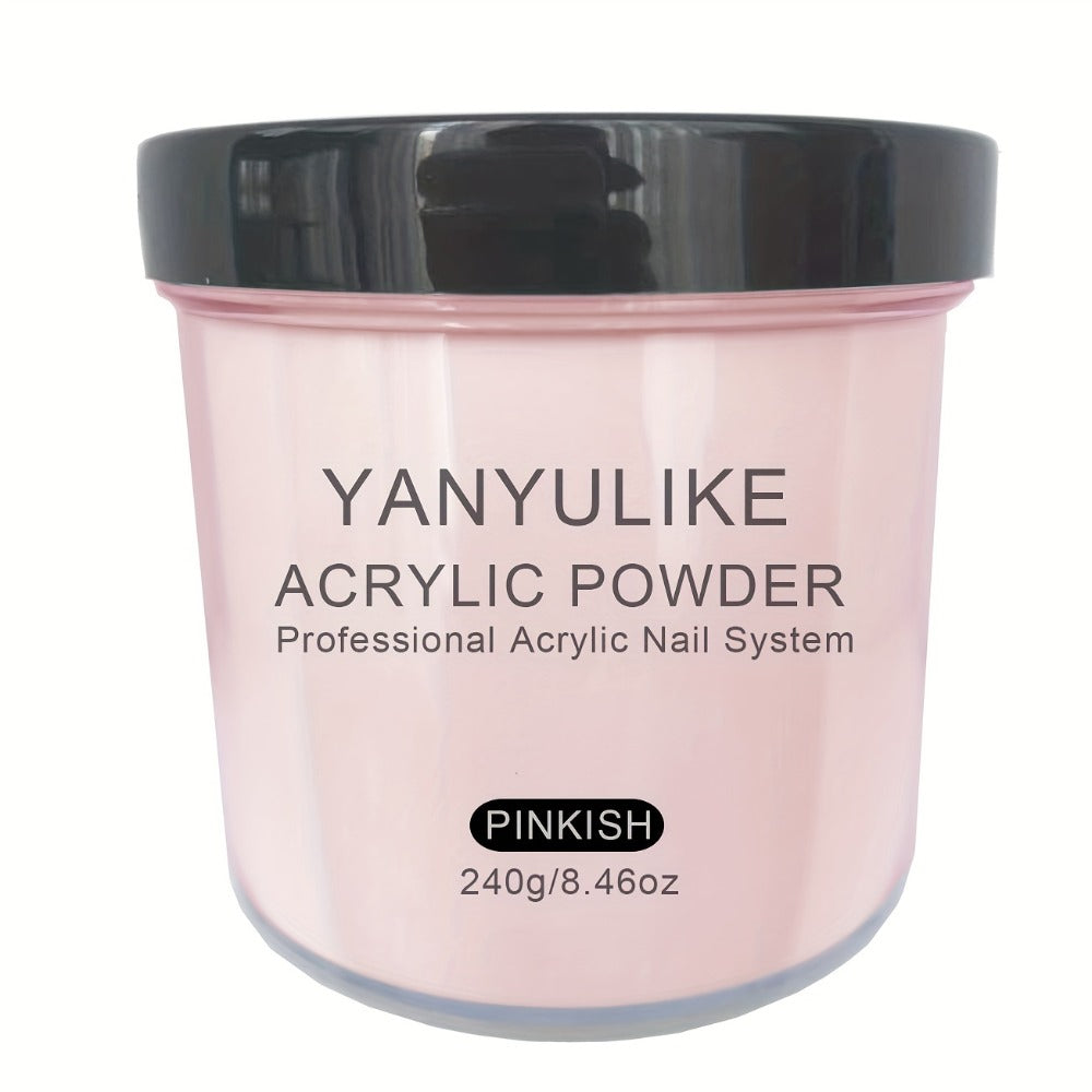 Professional 8oz Acrylic Nail Powder for Instant Nails- No/ Lamp Required, Quick- Powder Suitable for Extensions, 3D Nail Art & Carving (Transparent, White, Pink, Naked Beige)