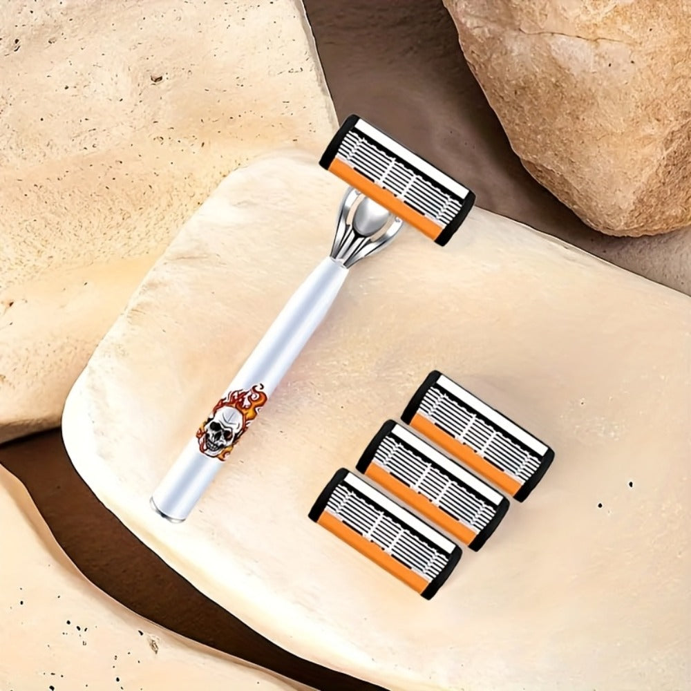 Luxurious And Trendy Men's Shaver with 72 Ultra-sharp And Durable Stainless Steel Blades for Smooth Shaving. 2 Anti-slip Handles That Are Incredibly Smooth. A Must-have for Business Trips, Travels, And Festivals