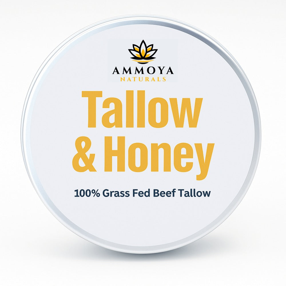 Tallow Balm – Grass-Fed Tallow Moisturizer | 3 Variants: Chamomile, Rose & Honey, or Frankincense Myrrh | Ammoya Naturals