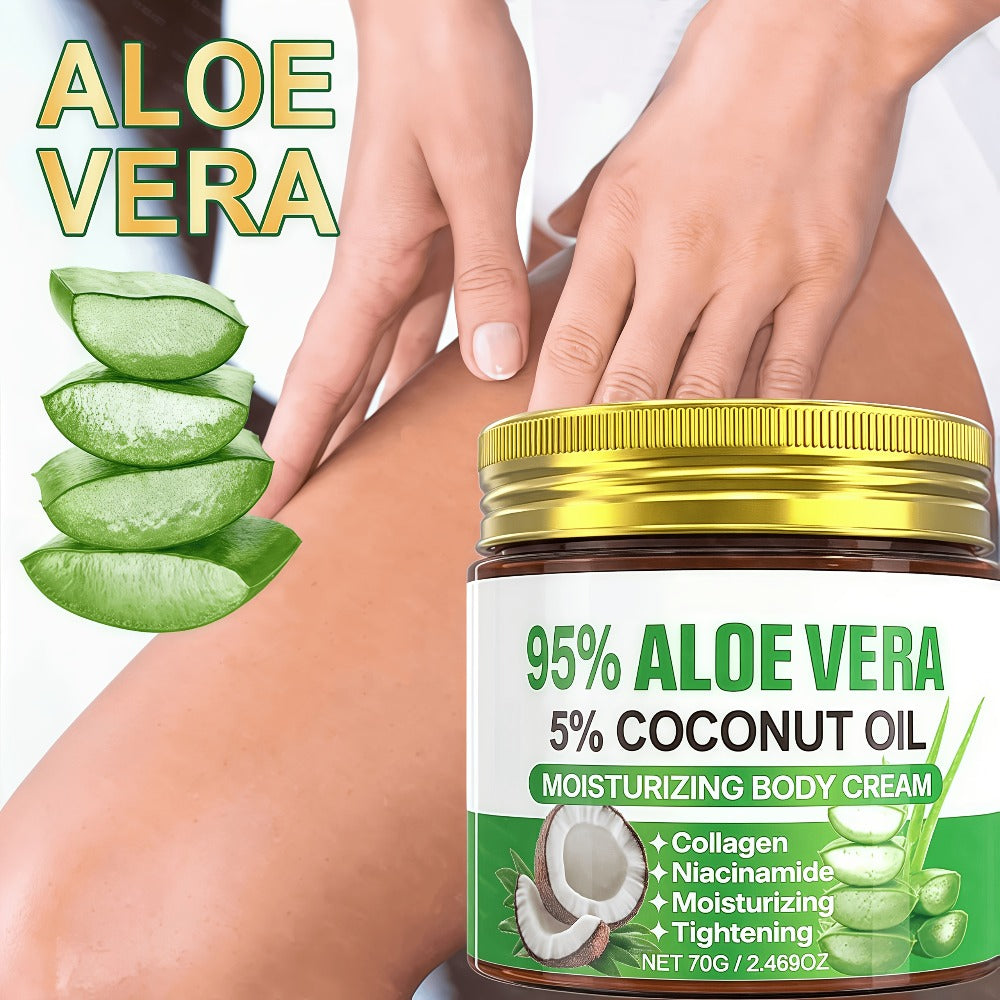 Aloe Collagen Firming Moisturizing Face Cream 2-Pack - Hyaluronic Acid & Coconut Oil Deep Hydrating Skin Care for Dry Skin, Anti-Aging Tightening Cream for All Skin Types, Women's Daily Moisturizer