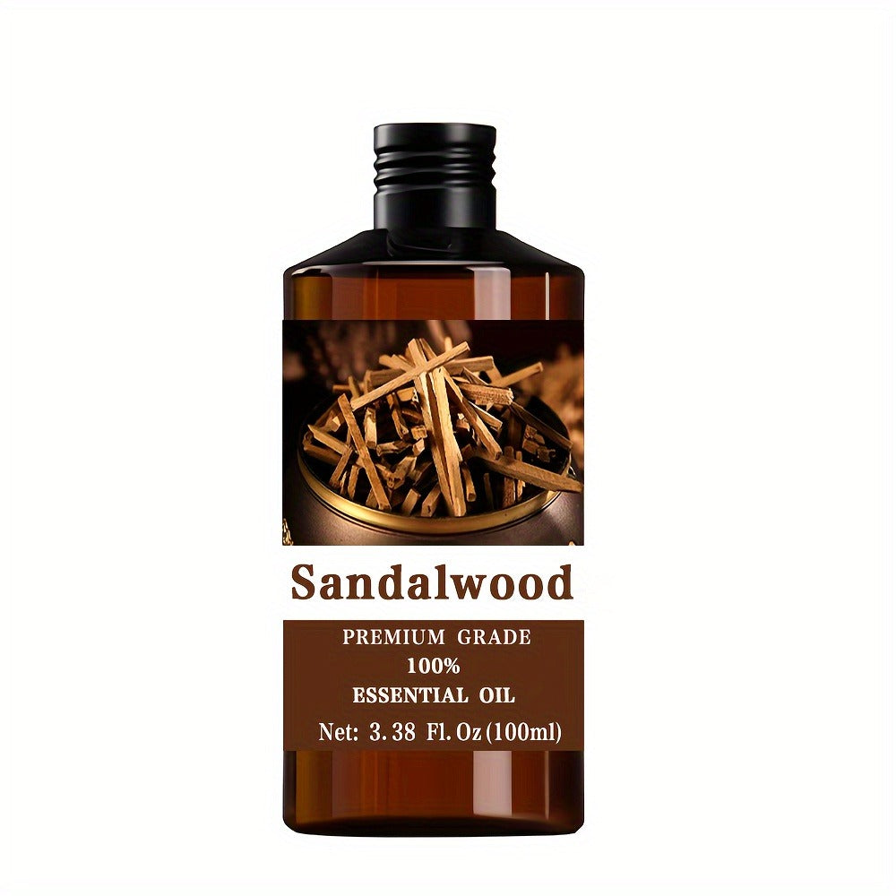 Sandalwood Essential Oil, 100ml/3.38fl.oz, 100% Pure & Natural Care Grade for Nail, Hair & Skin Care, Massage, Moisturizing Massage Essential Oil for Men & Women, Meditation Gift, Perfect Christmas Gift