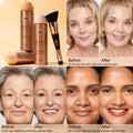 [Ideal Gift] 2pcs Spray Foundation With Brush, Liquid Foundation Makeup For Women Over 50, Panthenol & Hyaluronic Acid For Sensitive Dry Skin, Non-Sticky, Natural Flawless Makeup For Mature Skin, Ideal Holiday & Birthday& Mother's Day Gift For Her