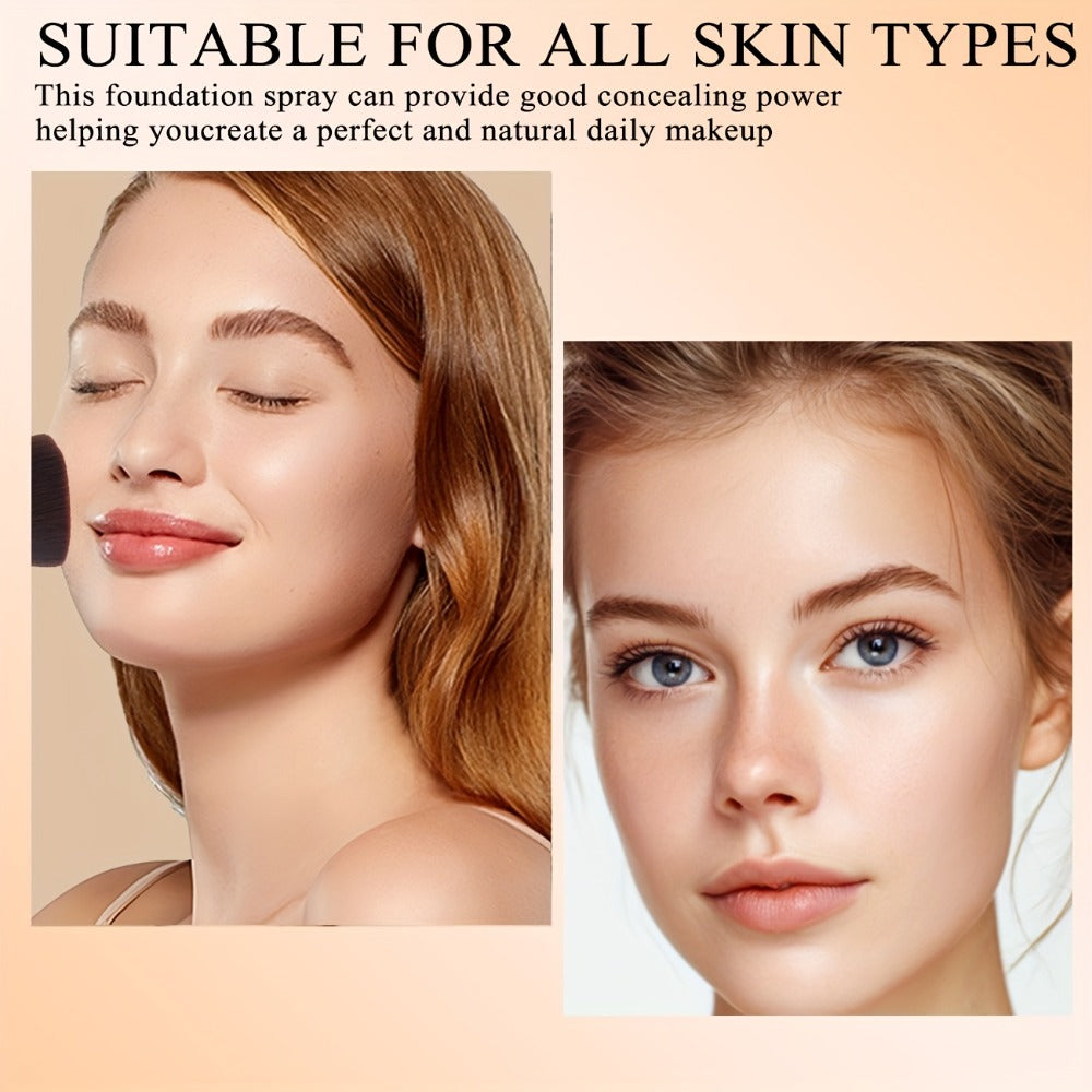 Air Spray Foundation with Brush 3 Shades Liquid Foundation Natural Concealer Light to Medium Buildable Coverage Smooth Texture for All Skin Types