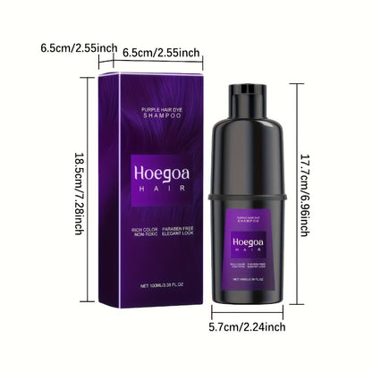 Hair Dye Shampoo & Conditioner 3-in-1 Color Foam Moisturizing Shine No-Damage Herbal Formula Easy Apply All Hair Types Purple Black Red Brown