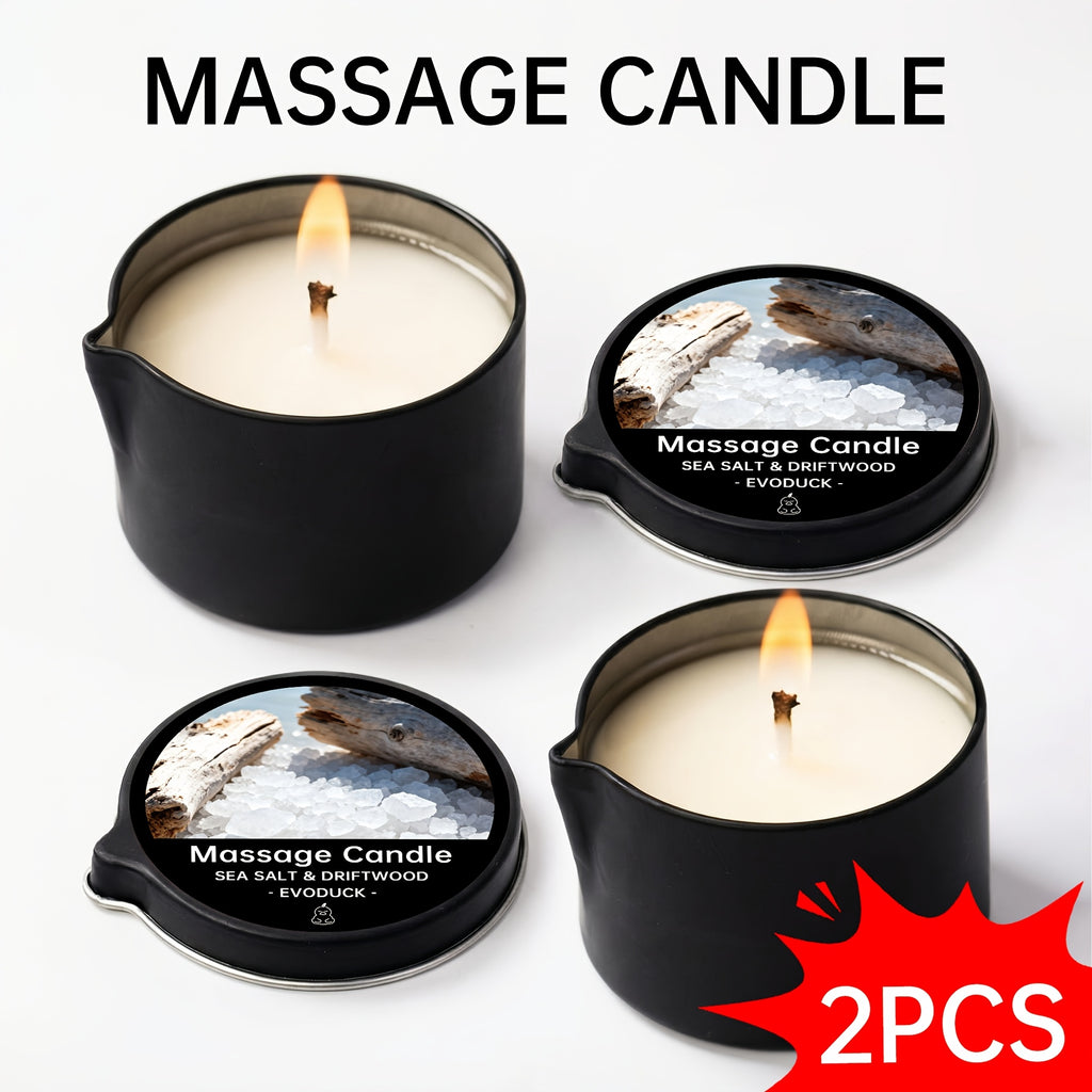 EVODUCK 6pcs/2pcs/1pc 2-In-1 Massage Oil Candle with Essential Oil Luxury Scented Candle with Soy Wax – Warm Moisturizing Body Lotion – Nail Salon, Spa, Pedicure, Beauty, Wedding, Christmas, Valentine'S Day Gift for Women (Total 12Oz/ – Each 2Oz)