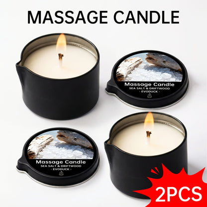 Massage Oil Candle 2-in-1 Soy Wax Scented Candle with Essential Oil Moisturizing Body Lotion Spa Pedicure Nail Salon Gift for Women 2oz