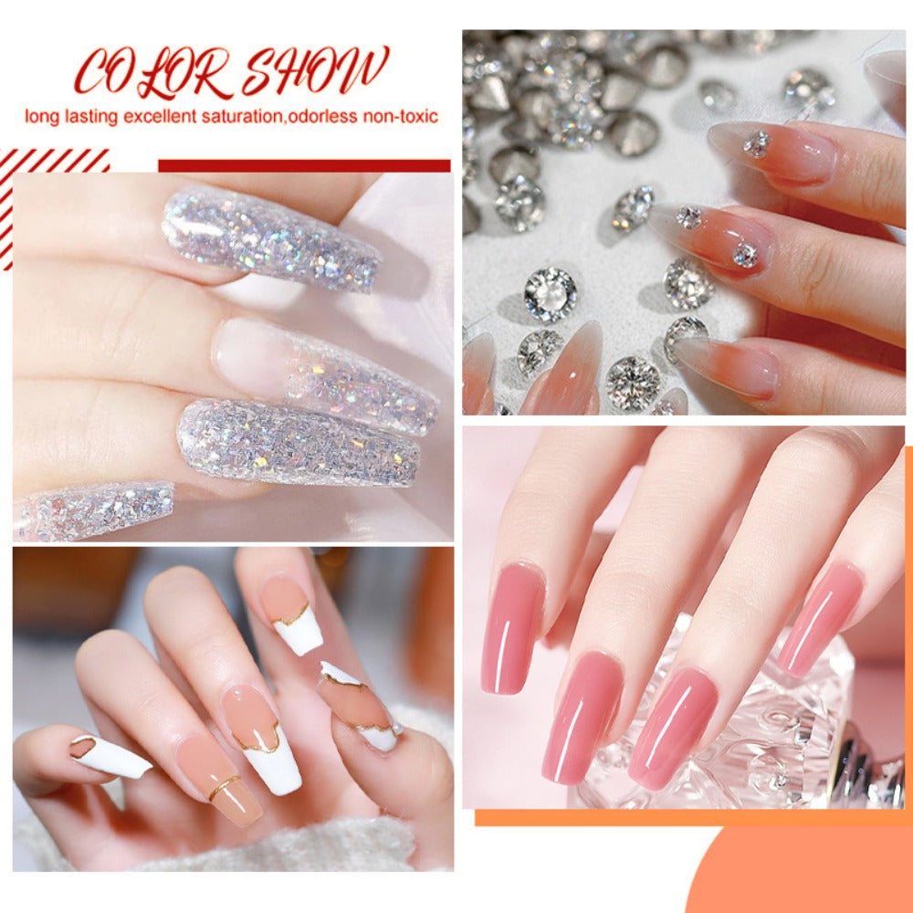 New Year 12 Colors Gel Nail Polish Kit with Nail Lamp Electric Nail Drill, 4 Colors Poly Extension Gel Nail, Nail Cutter, Nail Glitter, Top Coat Base Coat, Nail Art Design Gel Kit Valentine's Day Gift