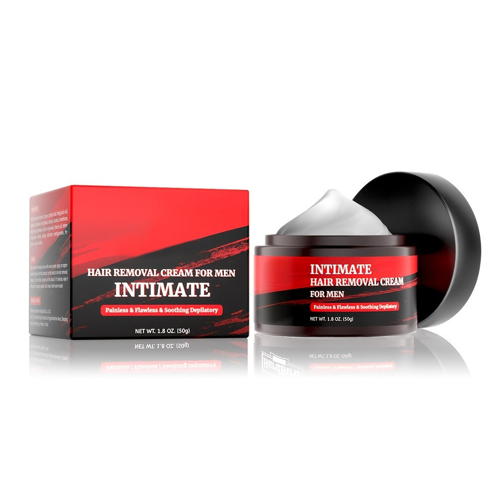 5-Minute Fast-Acting Men's Intimate Hair Removal Cream - Painless Depilatory for Sensitive Areas, Chest, Back, Arms & Legs - Gentle & On Body Coarse Hair - HardBird Professional Hair Remover - 1.8oz (50 g)