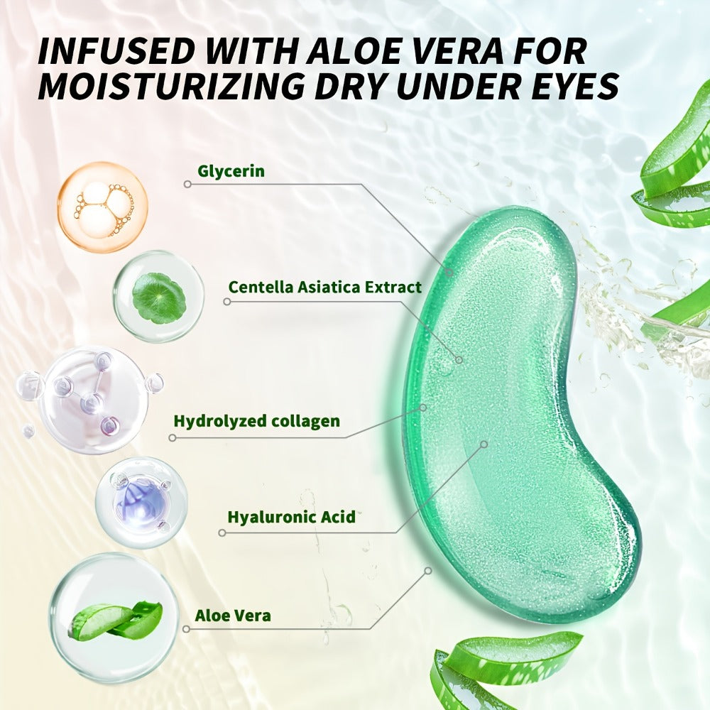 Under Eye Mask Patches 25 Pairs – Caffeine, Hyaluronic Acid & Aloe Vera Collagen Eye Masks for Dark Circles, Puffiness & Deep Hydration | All Skin Types, Men & Women