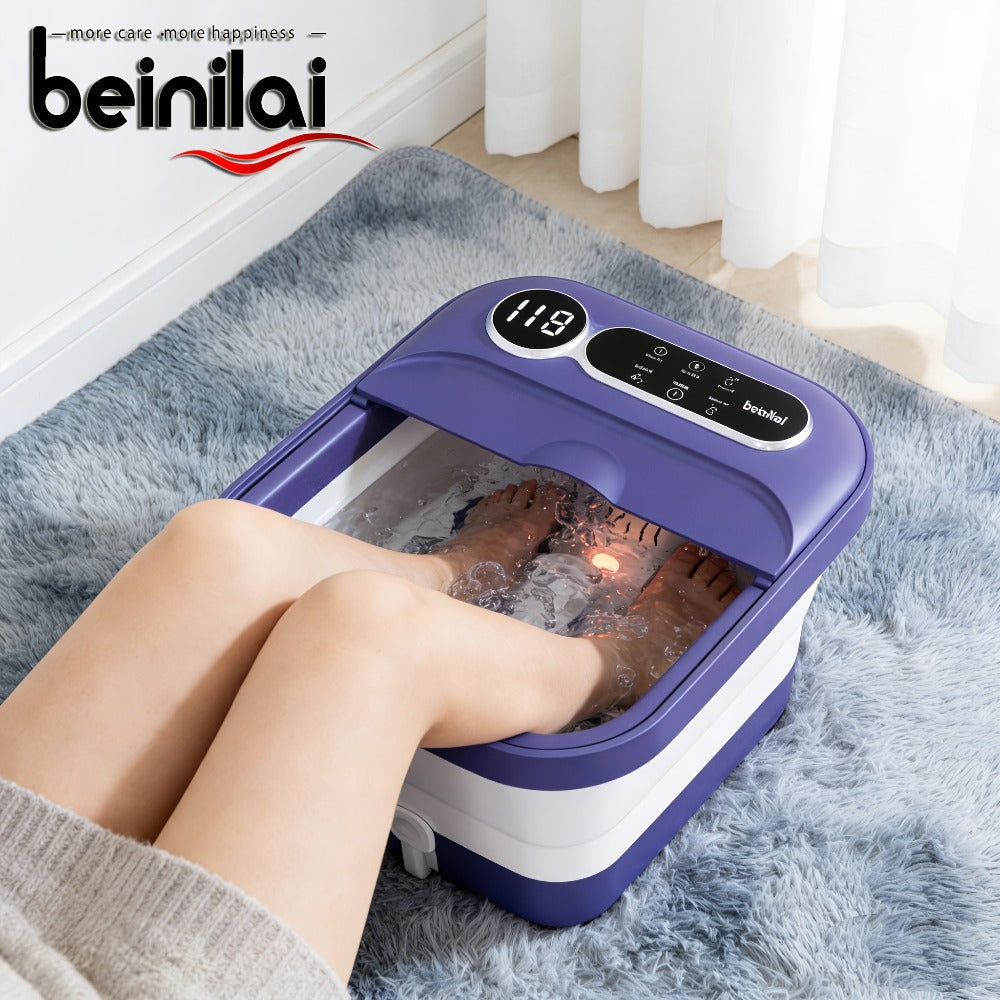 Collapsible Foot Spa And Massager With Heater And Temperature Control, Foot Bath Bowl With Bubbles, Six Massage Rollers, Vibration And Red Light, Foot Soak. Best Mothers Day Gifts