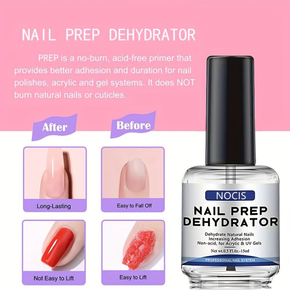 1 Set NOCIS Acrylic Nail Kit for Beginners - DIY Nail Extension, Includes 0. 33oz Clear, White, Pink Powder & Liquid, Nail Brushes, Unscented, Salon-Quality Home Manicure Tools