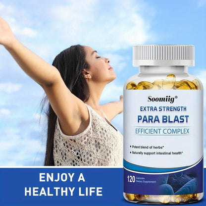 Parasite Cleanse Supplement with Black Walnut Wormwood & Cranberry – Gut Health & Holistic Detox Support | PARA BLAST 120 Capsules (Optional 1/3 Bottles)