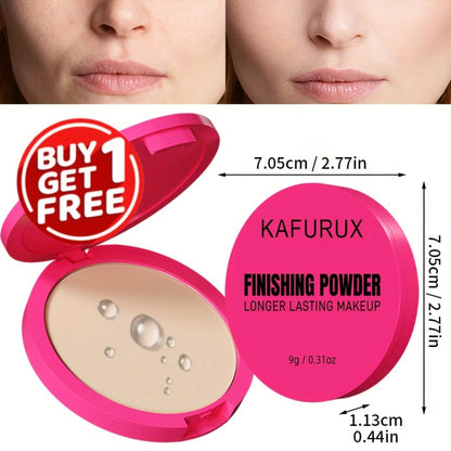 Pressed Powder Foundation 2PCS Set – Lightweight, Waterproof & Sweatproof Concealer Makeup, Non-Sticky Non-Drying Formula, Long-Lasting Coverage for All Skin Types, 5 Shades