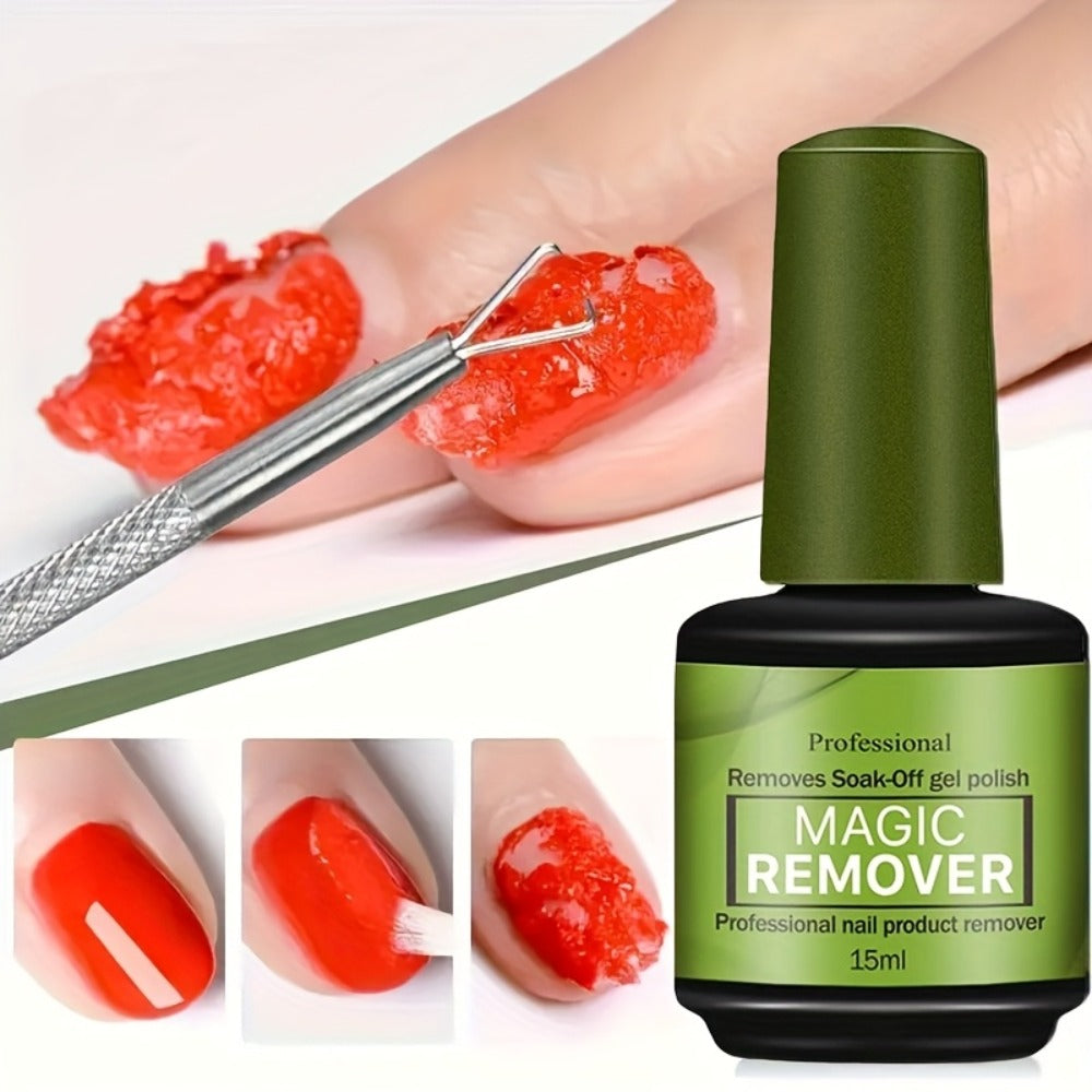 Gel Nail Polish Remover, 3pcs Soak-Off Quick Remover, 2-3 Min Quickly Remover Nail Polish- Nail Polish Remover for Gel Nails, Nail Glue - At Home, Suitable for Nail Salons