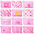 24pcs Cosmetic Bags Pink Makeup Pouches Bulk Cute Cosmetic Pouch With Zipper Women'S Gift Travel Toiletry Organizer Bags Howdy Birthday Gifts For Party Supplies
