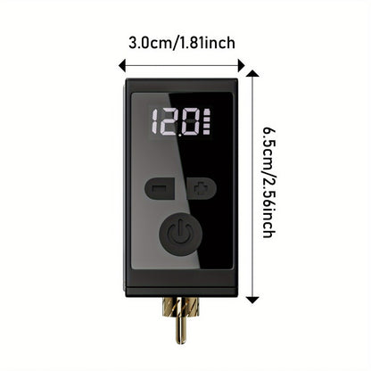 Wireless Tattoo Battery Power Supply 1450mAh — Neebol WX-1 Plus RCA, LED Display, 12V Boost Mode, 6-Hour Runtime, USB-C Charging, for Rotary Machines & PMU Pens