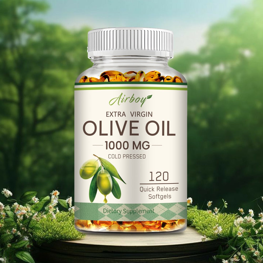 Capsules of Extra Virgin Olive Oil - Containing Omega-9, Omega-6, And Palmitic Acid, Cardiovascular Wellness - High-Quality Supplement - 120pcs