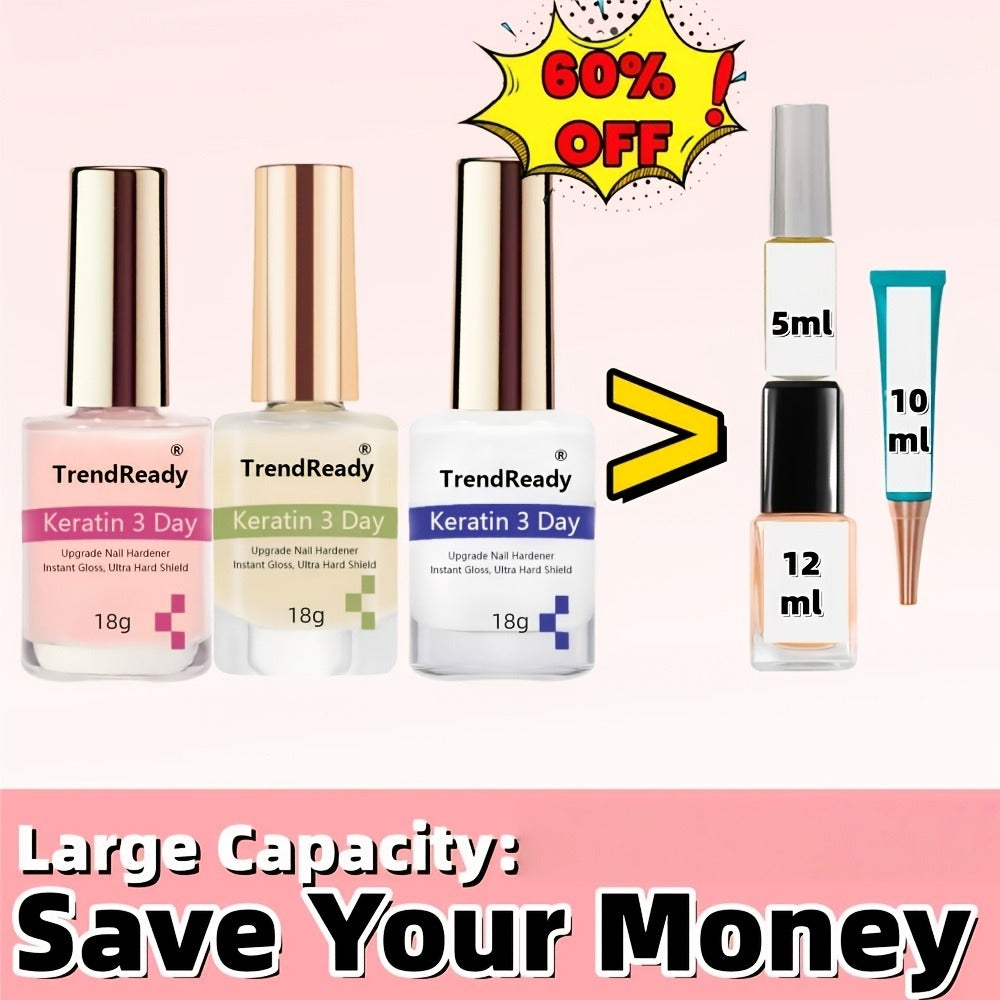 [Christmas Gift] 6/2pcs 15ml Nail Hardener | Pink/White/Yellow Color, Extra Strong for Weak Nails, Long Lasting & Fast Drying, Manicure Essentials, Nail Care, Smoothes Nails, Ideal for Christmas Gift, Black Friday