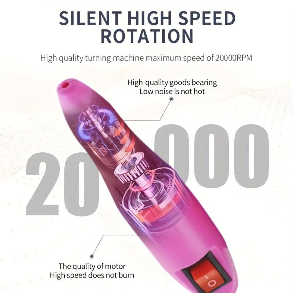 20000RPM Electric Nail Machine Desktop Equipment with Milling Cutters Bits Set Gel Cuticle Armor Removal Pedicure Manicure Tool Professional Electric Nail Drill Milling Machine for Manicure Pedicure Files Tools Kit Nail Polisher