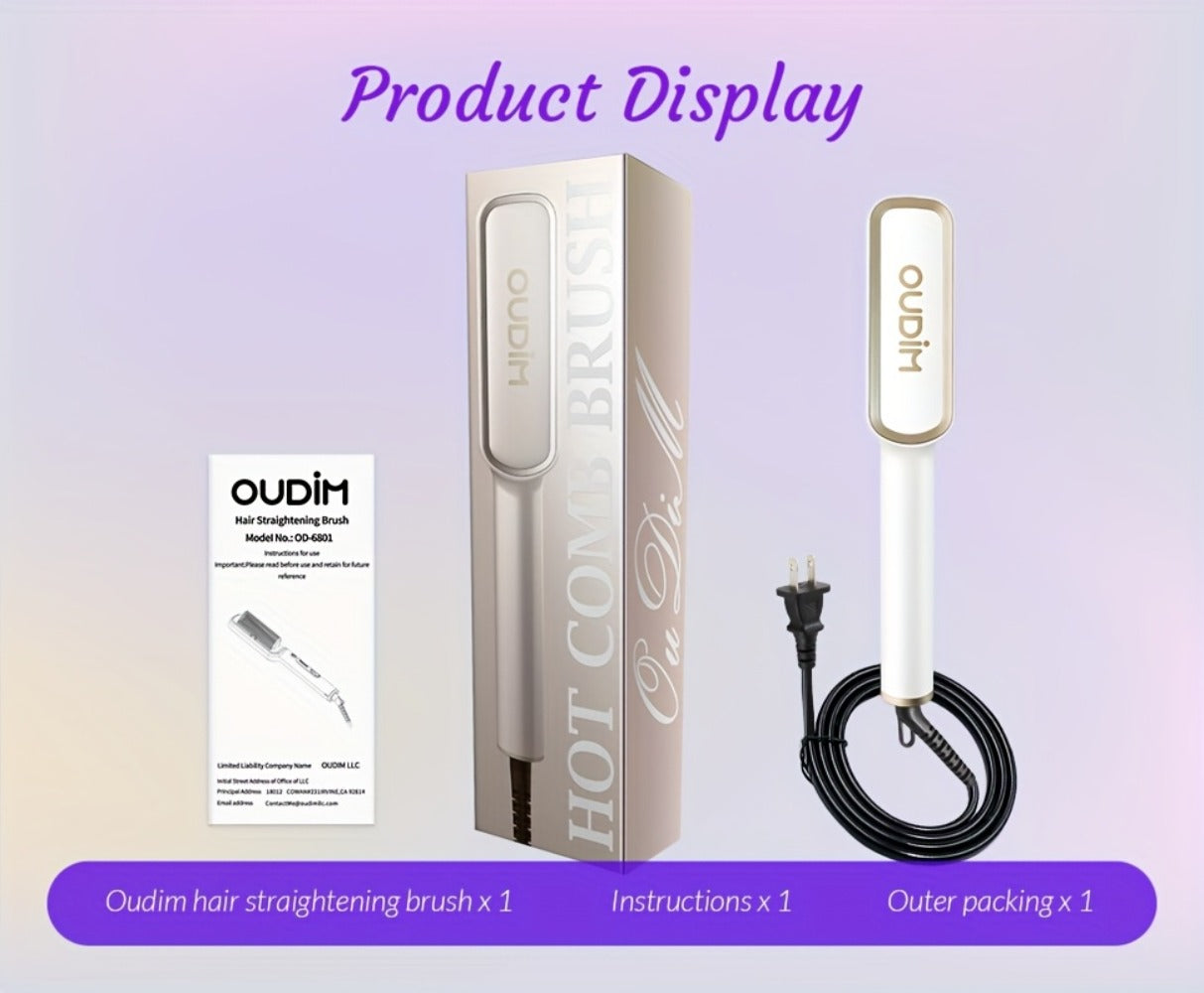 Hair Straightener Brush, Ionic Hair Straightening Brush Flat Iron For Women, Anti-Scald Straightening Comb For Home Salon, Precise Temperature Control, Auto Shuts Off, Holiday Essentials, Gifts For Mother'S Day, Girl Stuff, Wow Hair Products