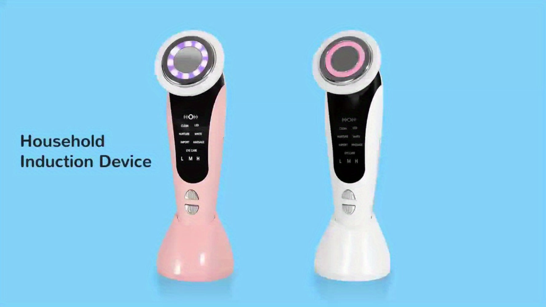 4-in-1 Facial And Neck Massager with LED Relax & Vibration - USB-Powered Light Beige Tightening, for Home/Travel - Ideal Gift for & Relaxation, Ergonomic Handle, Highquality Device, Skincare Enthusiasts, Portable Design, Durable