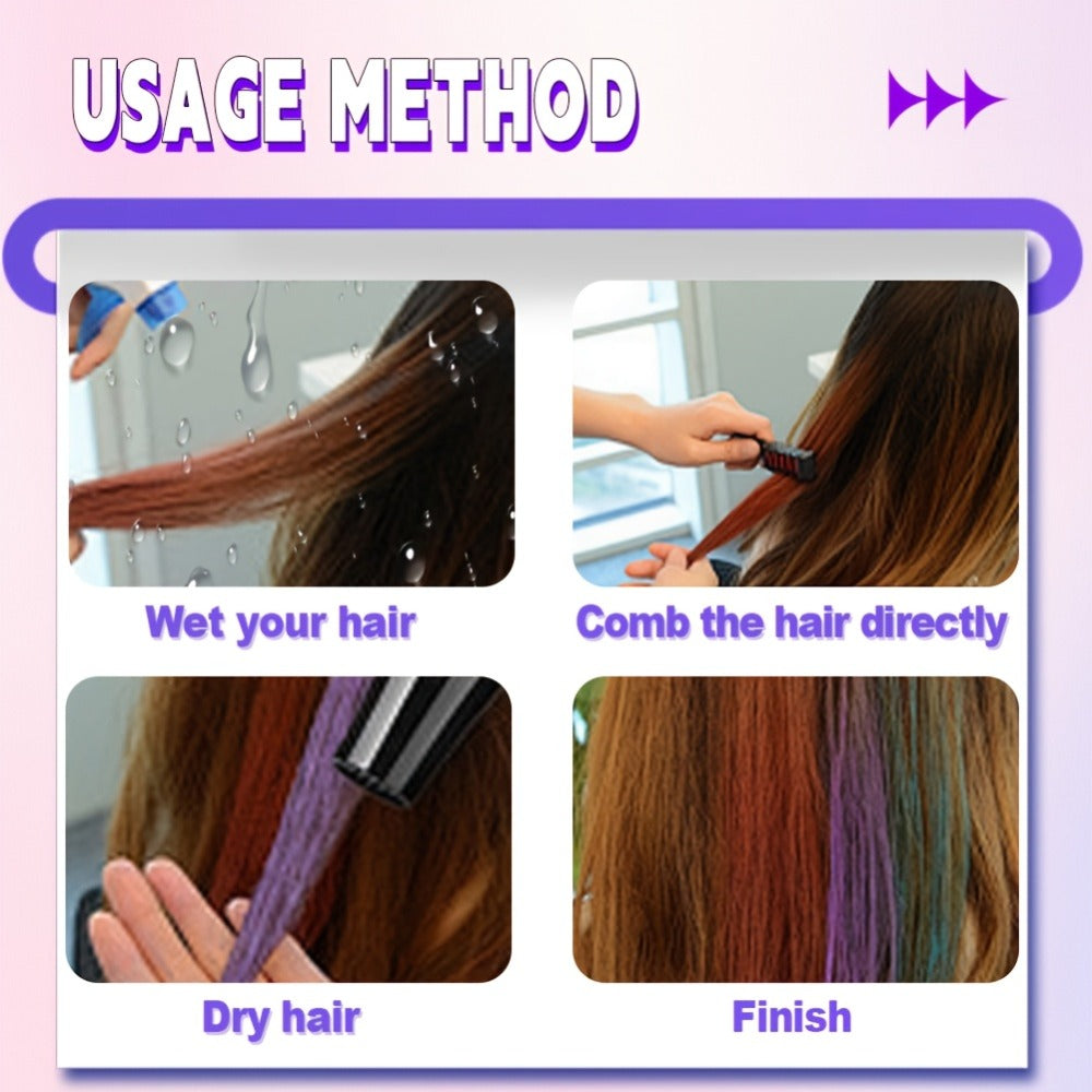 14-Color Hair Dye Chalk Comb - Temporary Washable, Plant-Based Squalane & Glycerin, Perfect for Creative Styles & Parties, YTRUNS Hair Styling Tool, Temporary Hair Color | Vibrant Hair Dye | Glycerin Based Dye