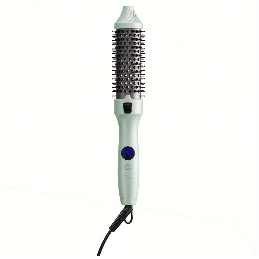 Thermal Air Brush, Straight & Curling 2-in-1 Blowout & Natural Curls, Negative Ion Tech for Frizz-Free, Temp Control & Lightweight for Travel/Gift