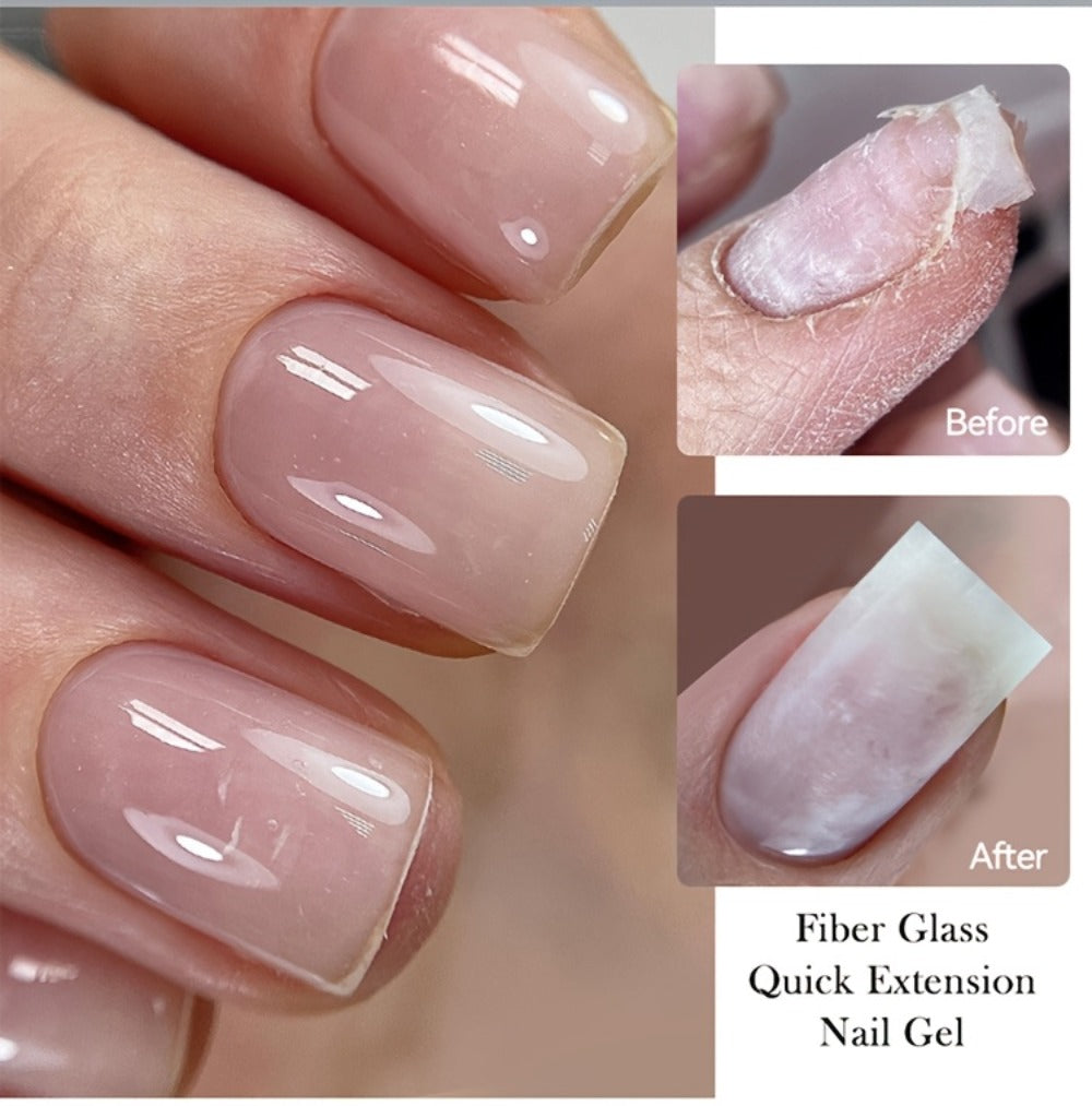 LILYCUTE 0.24oz 3pcs Fiber Glass Construction Gel Nail Polish for Nail Extension Broken Nail Repaired Fiberglass Clear Gel Varnishes