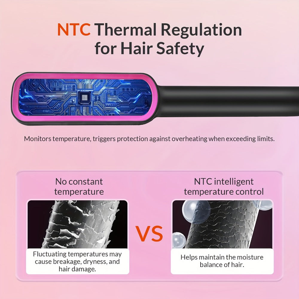 Hair Straightener Brush, Ionic Hair Straightening Brush Flat Iron For Women, Anti-Scald Straightening Comb For Home Salon, Precise Temperature Control, Auto Shuts Off, Holiday Essentials, Gifts For Mother'S Day, Girl Stuff, Wow Hair Products