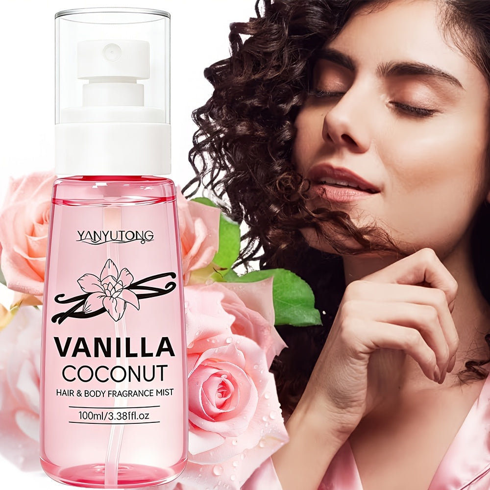 Women's Coconut Vanilla Fragrance Mist | Light & Long-Lasting ScentInfused with Vitamin E & Argan Oil, Moisturizing for Hair & Body | Perfect for Dates, Vacations, Parties, Work & Travel | All-Day Fragrance | Ideal Gift for Girlfriend & Mother