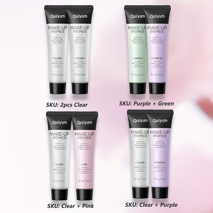 Makeup Primer Set 2 Pcs - Pore Minimizing Oil Control Smoothing Base for Flawless Long-Lasting Foundation, Lightweight Formula for All Skin Types