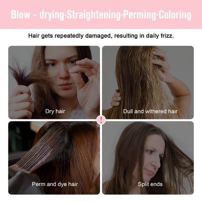 Leave-In Conditioner Spray & Detangling Hair Brush Set - Anti Frizz Smoothing Moisturizing with Glycerin Tames Tangles for All Hair Types Women Men