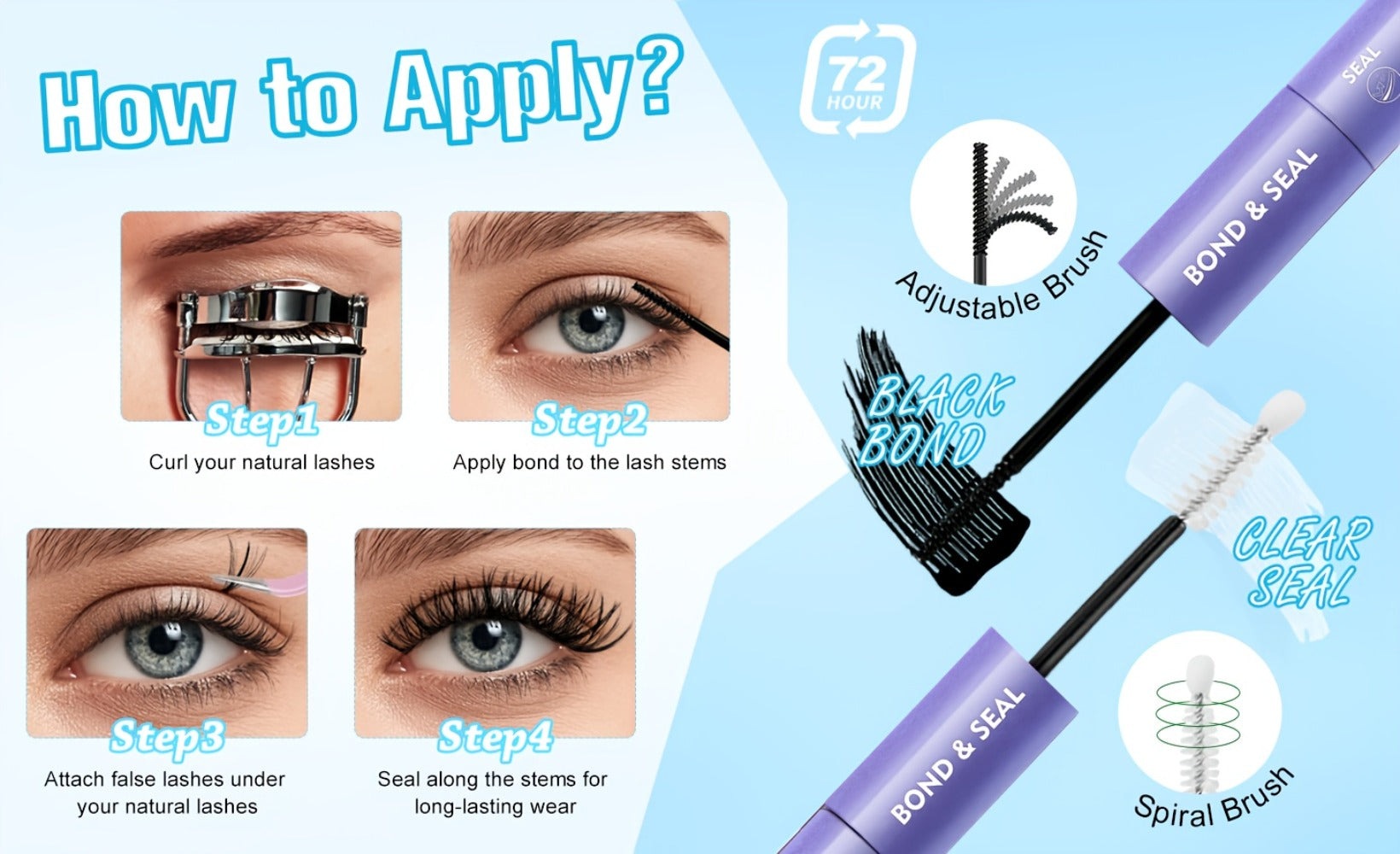Glue/800pcs Wispy Lash Clusters Set 30D 40D Mixed Length 8-16Mm, Eyelash Extension Kit with 2-In-1 Bond & Seal Glue And Lash Tweezers, Long-Lasting Natural Fluffy Packaging Random Lashes for Everyday Wear, Travel & Events