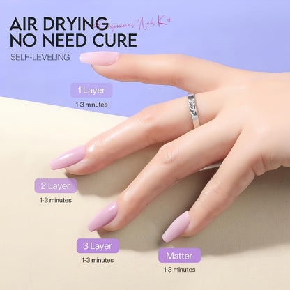 Nail Polish Set – 6pcs Quick Dry | No-Bake Durable Nail & Toenail Polish Kit for Women, Cherry Blossom Pink, Lilac Purple & Nude Pink Shades, Salon & DIY Nail Art