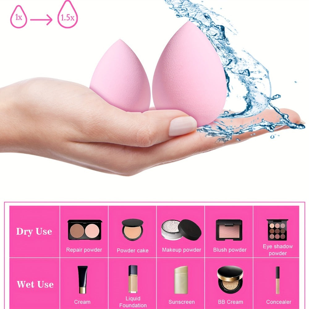 46pcs Makeup Brush And Sponge Set Professional Makeup Brush Set Triangle Foundation Puff Cleaning Foundation Puff Makeup Tool Set