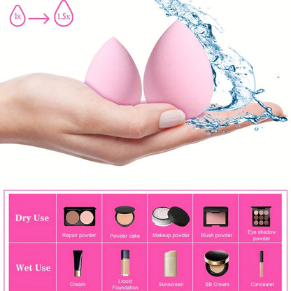 Makeup Brush Set 46Pcs Professional Foundation Blending Contour Eye Shadow Brushes with Sponge Puff Nylon Bristles ABS Handle Complete Beauty Tool Kit for Women