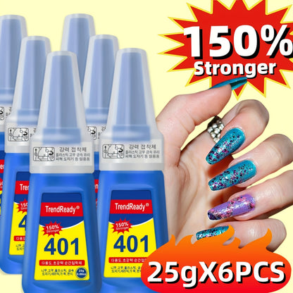 Professional Nail Glue 25g Extra Strong 30+ Days Hold for Press On Nails Acrylic Tips Fake Nail Extensions - Quick Dry Waterproof Smudge Proof Salon Quality Bond Multi-Pack Women DIY Manicure Kit