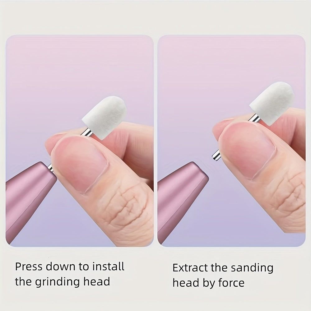 Portable Electric Nail Grinder With Acrylic Kit | Professional Variable Speed File - 11 Replaceable Heads For Gel Nails & Manicure - Buffing & Remover Tool