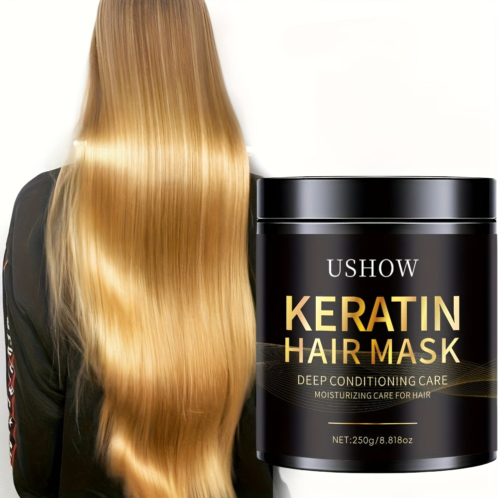 250G U Show Keratin Hair Mask - Deep Conditioning And Moisturizing for Dry Damaged Hair, Softens And Strengthens with Keratin And Collagen, Anti-Breakage And Split Ends, 8.8Oz, Hair Care, Sleek Packaging, Highquality Ingredients