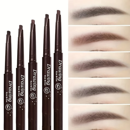 Double-Ended Eyebrow Pencil 12-Pack Waterproof — Automatic Brow Pencil with Spoolie Brush, 4 Natural Shades, Long-Lasting Easy Brow Makeup for Women