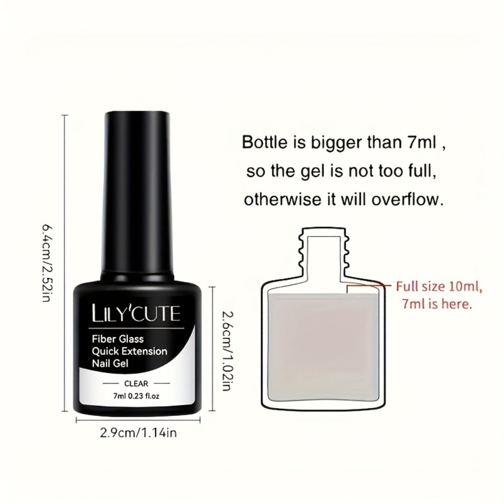 LILYCUTE 0.24oz 3pcs Fiber Glass Construction Gel Nail Polish for Nail Extension Broken Nail Repaired Fiberglass Clear Gel Varnishes