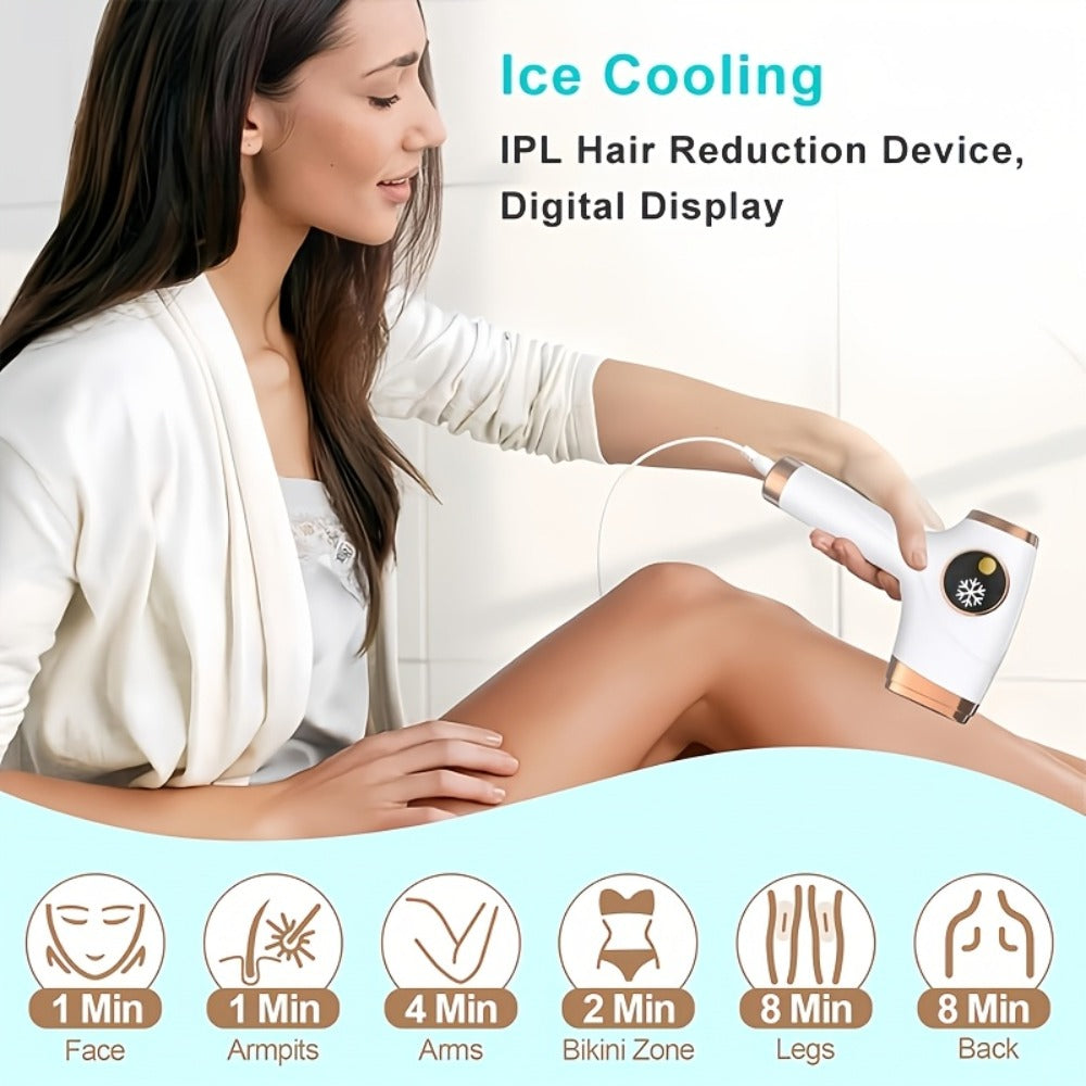 At-Home IPL Hair Reduction Device With Sapphire Cooling Comfort Technology, 9 Adjustable Modes, Up To 999, 900 Flash Lifespan, Unisex Grooming Tool For Face, Body, Underarms & Bikini Area, Sweet Gift For Her&Mom & Best Friends, Father'S Day Gift
