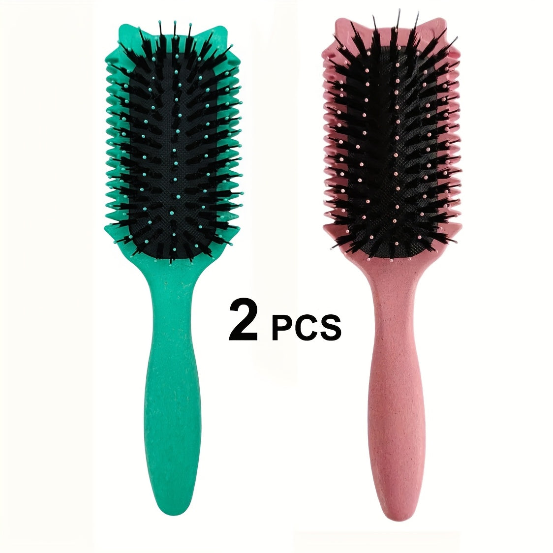 1/2pcs Green Curly Hair Brush Curly Waves Reduce Hair Pull Fun Cat Head Design Perfectly Designed Curly Hair