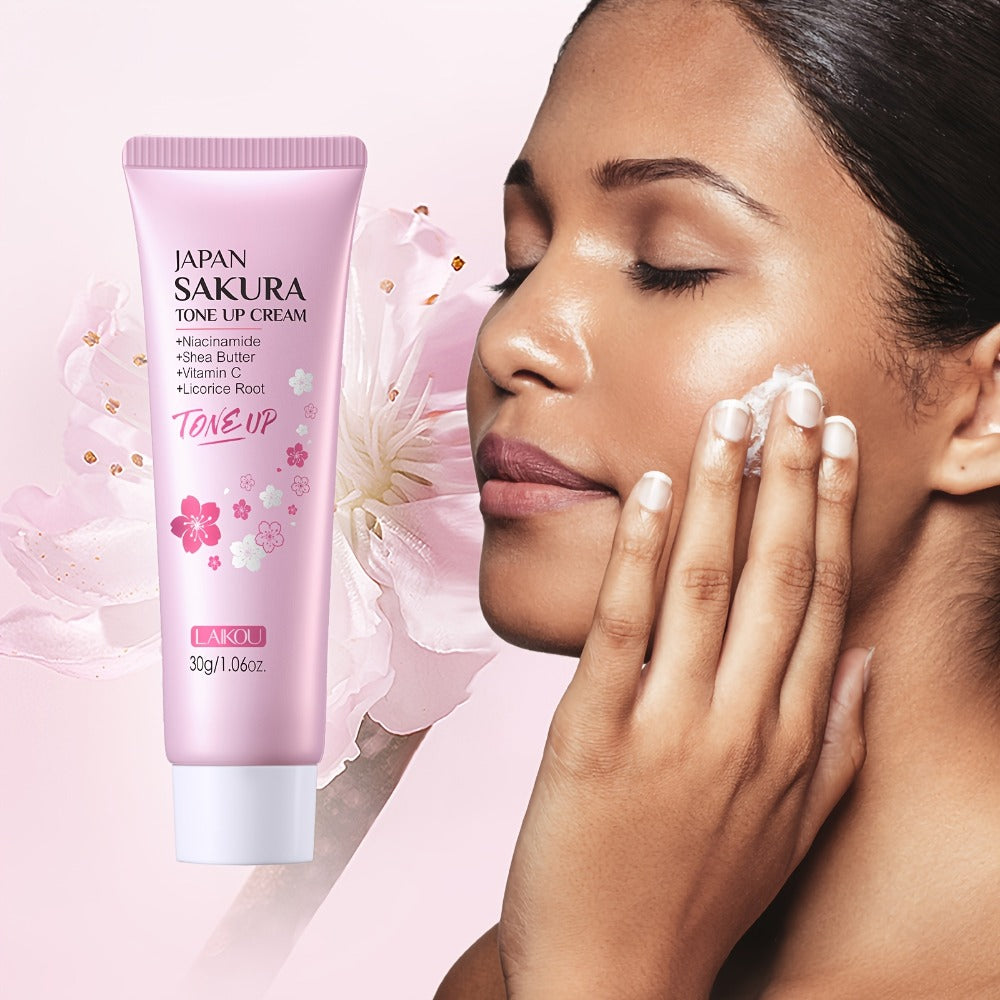 10pcs Japan Sakura Day And Night Skincare Set - Gentle Cleansing Face Wash And Mask, Serum, Eye Cream, Facial Cream, Tone Up Cream, Lips Moisturizer, Mud Mask