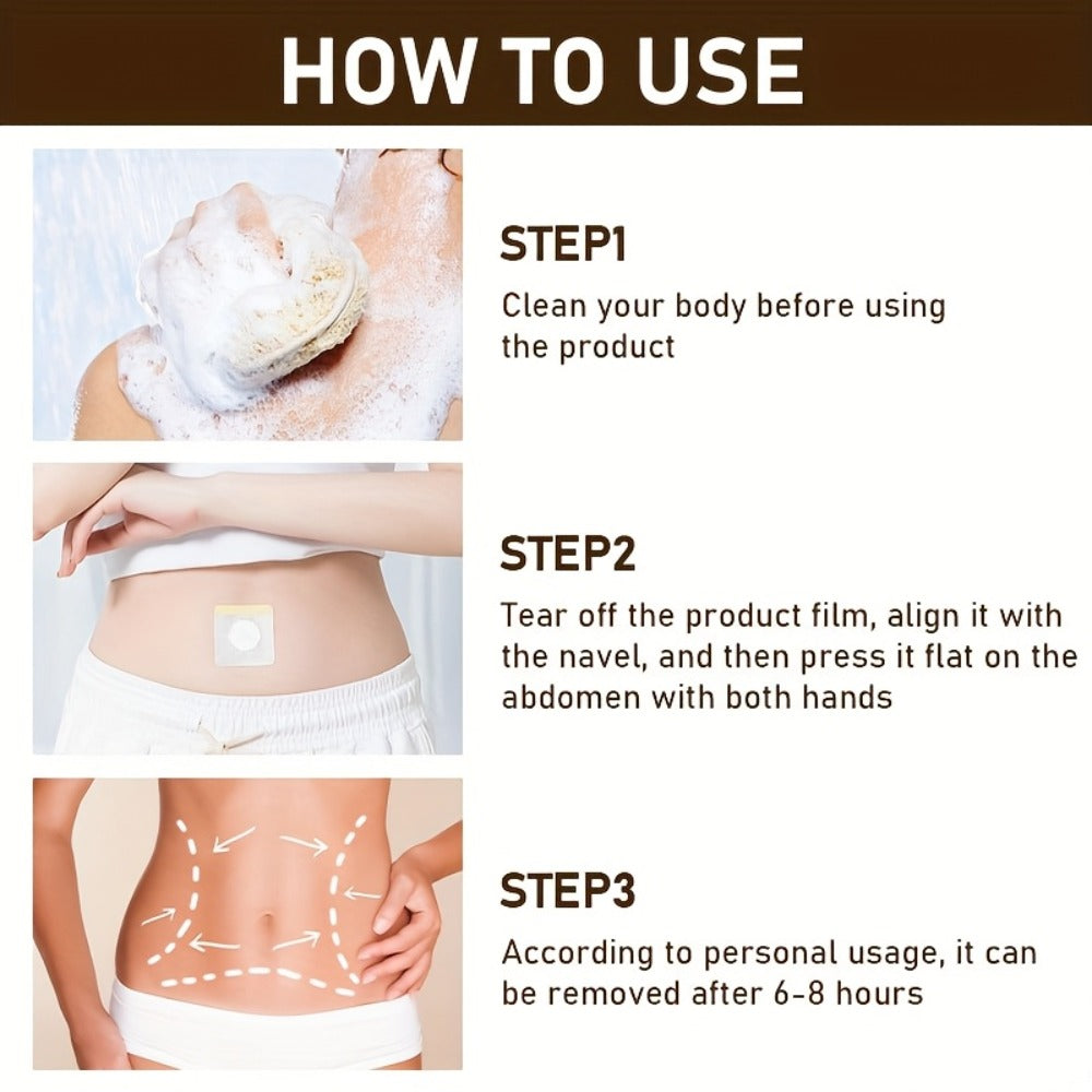 60pcs Bee Venom Navel Firming Patches, Infused with Natural Botanical Ingredients, Featuring a Fresh Scent And Long-Lasting Adhesion. Ideal for Body Care.Suitable for All Skin Types