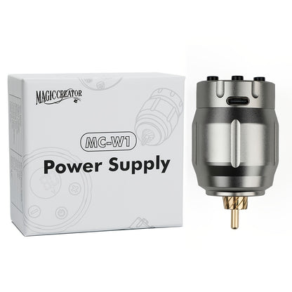 Wireless Tattoo Power Supply — Portable Rechargeable Battery Pack, LED Digital Display, RCA Connector, Compatible with Rotary Tattoo Machines & PMU Devices, 4 Colors